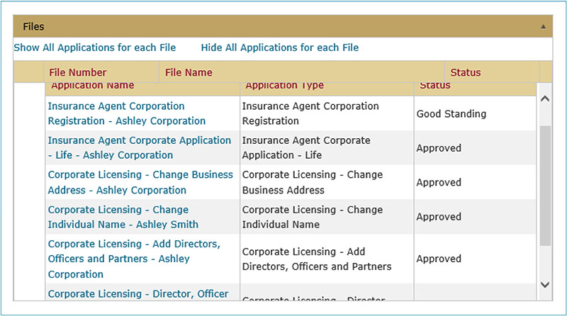 Status of each DOP application in the Message Centre (can only be viewed by PR)